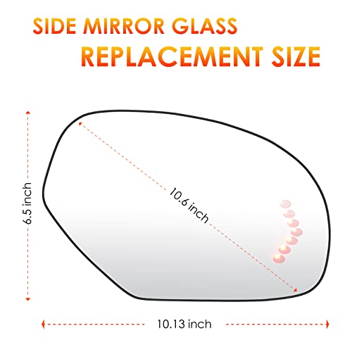 ILONPA استبدال زجاج مرآة السائق الأيسر ومرآة الراكب الأيمن لسيارات شيفروليه سيلفرادو 07-14 سوبربان تاهو أفالانش جي إم سي سييرا يوكون كاديلاك مرآة مدفأة مع ضوء إشارة استبدال GM1324138 GM1325138 - Image 4