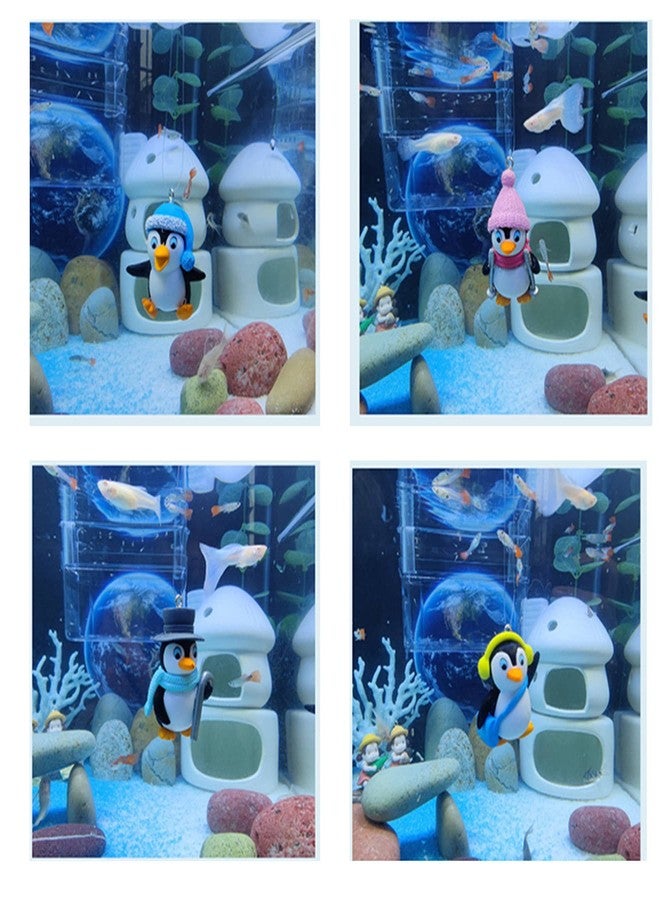 Pitertul 4Pcs Floating Fish Tank Decorations, Cute Little Penguin Aquarium Decoration for Fish Tank Aquarium Landscaping Aquarium Decoration - Image 5