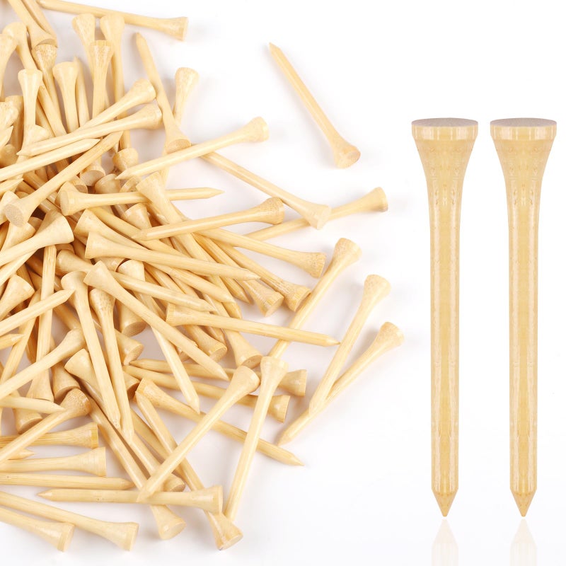 Guirnd 150PCS Professional Wooden Golf Tees 2 3/4 inch Biodegradable Bamboo Golf Tees, Stable and Reliable, Available in Natural Color - Image 1