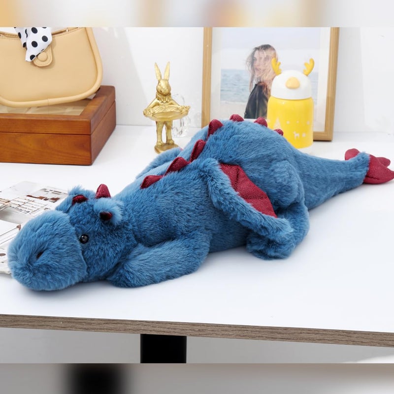 Leahaoe Weighted Stuffed Animals 275 2Lbs Soft and Sturdy Weighted Dragon Plush for Kids and Adults Small Blue Dragon Stuffed Animal - Image 2