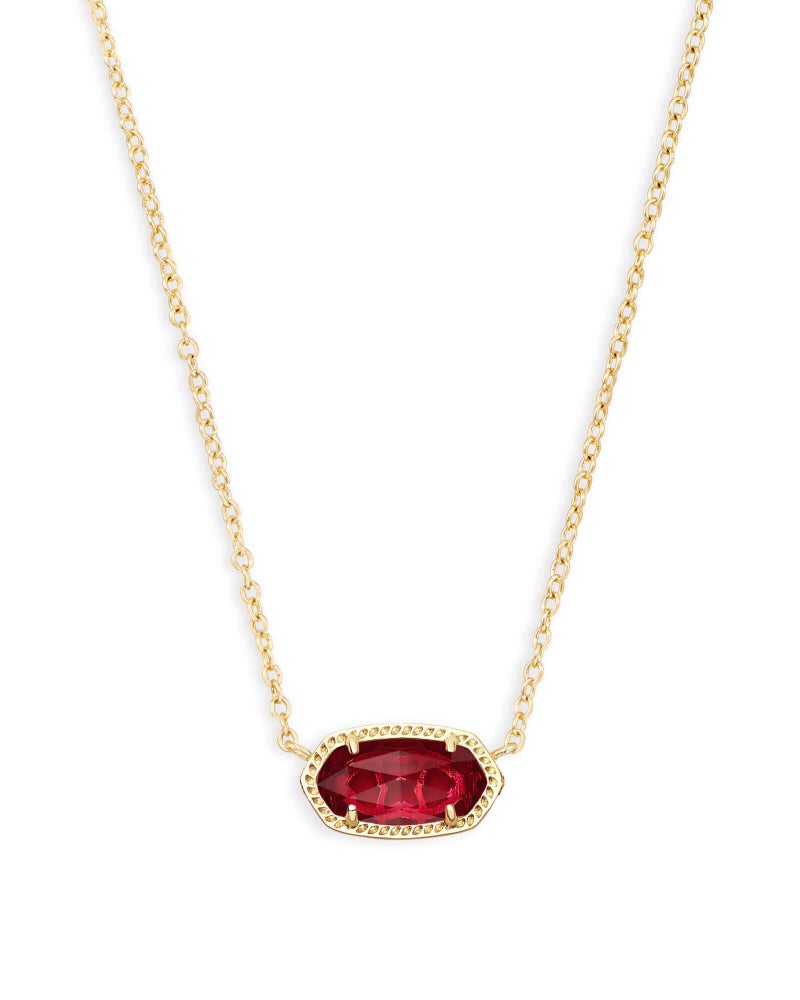Kendra Scott Elisa Short Pendant Necklace for Women, Dainty Fashion Jewelry, 14K Gold-Plated Brass, Berry Clear Glass - Image 1
