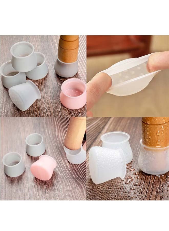 16 PCS Furniture Anti-Scratch Desk Chair Leg Foot Cap, Chair Leg Silicon Protection Cover, Round Furniture Table Feet Cover, Protect Furniture Wood Floors From Scratching And Reduce Noise, Grey - Image 4