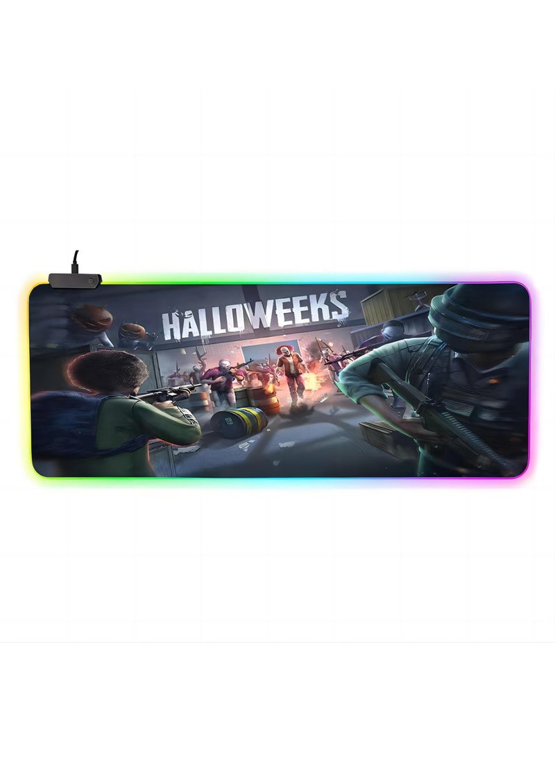 Generic - Mouse pad for large games, extended Illuminated mouse pad, extended cloth mouse pad/table mat with sewn edges for gamers, office, home (900x400 mm) - Image 1