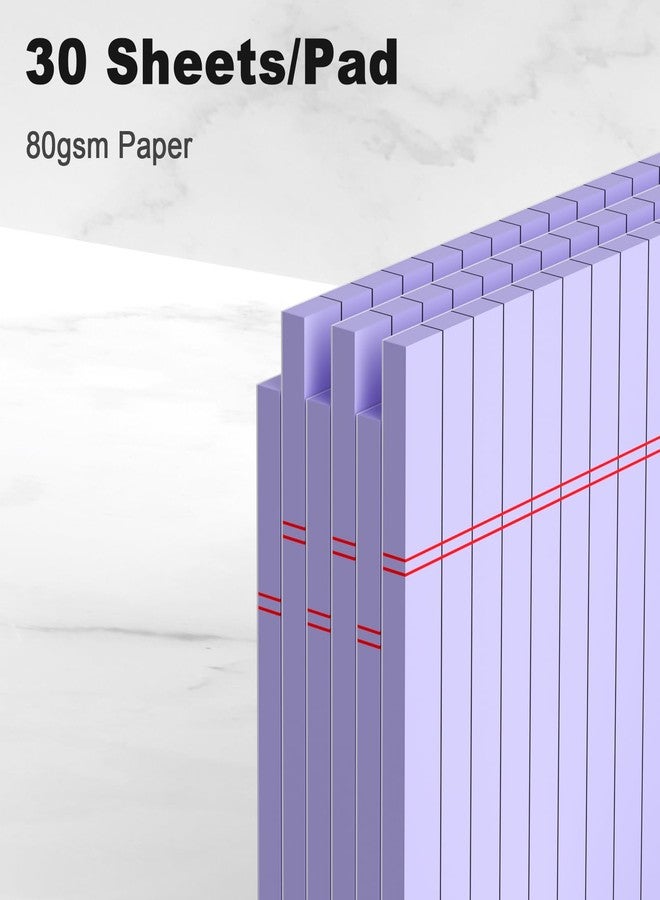 AILZFEI 6pcs Small Legal Pad 5x8 College Ruled Purple Legal Pads Paper Notepads 6 Pack Clear Print Writing Pads 5 x 8 Legal Pads Perforated Narrow Ruled Pads of Paper Purple - Image 3