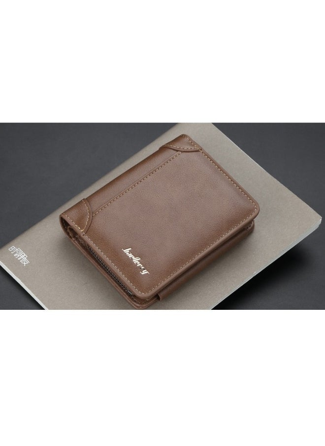baellerry Men's Short Wallet Three-fold Vertical Money Clip Multi-card Business Card Bag  - Image 4