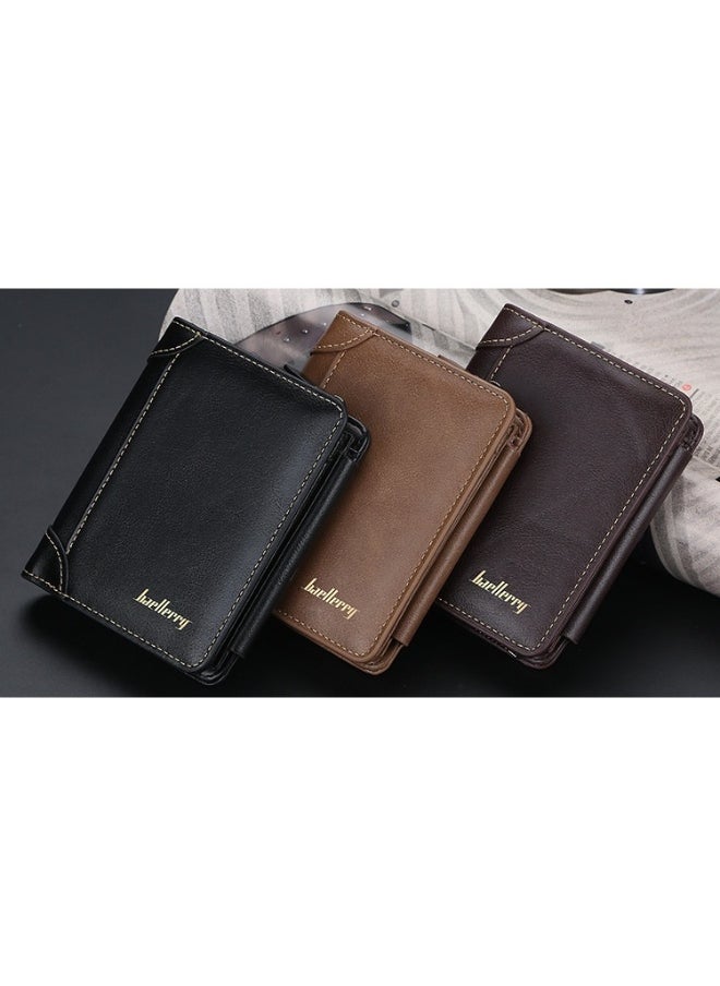 baellerry Men's Short Wallet Three-fold Vertical Money Clip Multi-card Business Card Bag  - Image 3