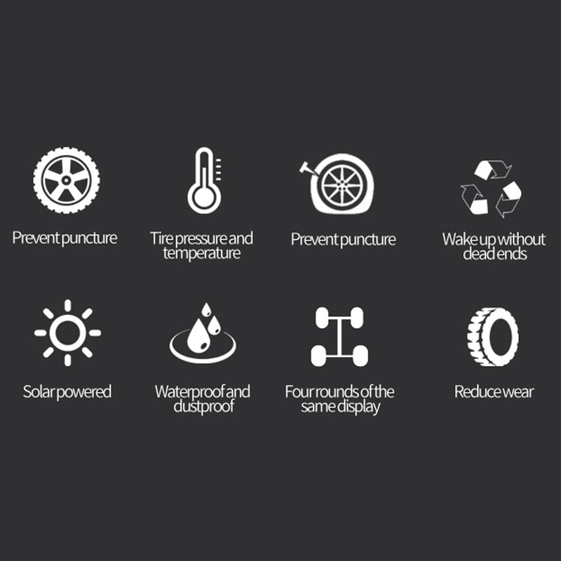 Car Universal Solar Tire Pressure Monitoring System USB Rechargeable High Accuracy TPMS Tire-Pressure Measurement Device Monitor Gauge - Image 3