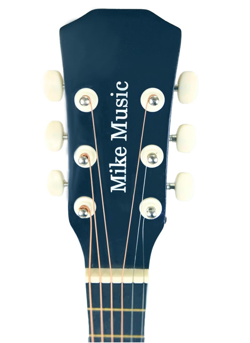 Mike Music - Mike Music 38-Inch Acoustic Guitar with Bag, Strings, Capo, Picks & Strap -Black Matte - Image 1