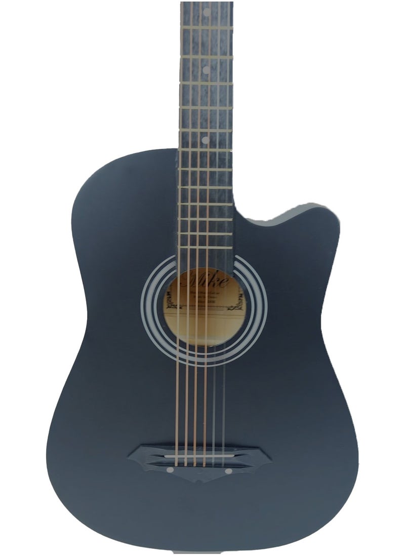 Mike Music - Mike Music 38-Inch Acoustic Guitar with Bag, Strings, Capo, Picks & Strap -Black Matte - Image 1