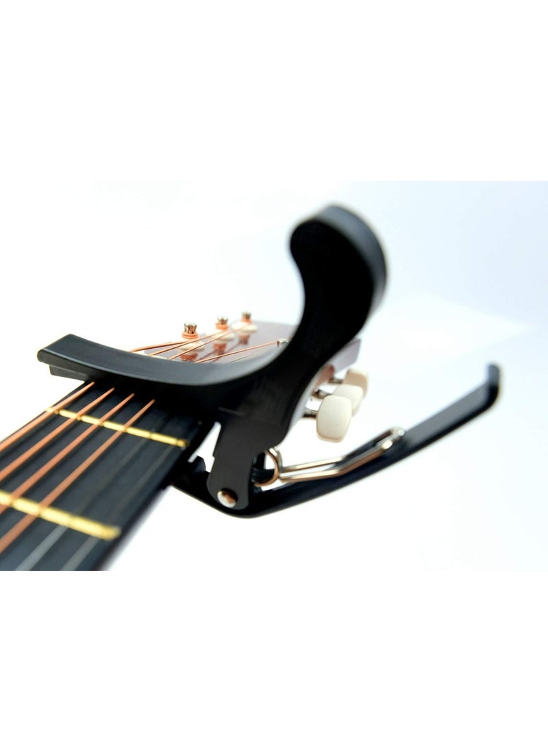 Mike Music - Mike Music 38-Inch Acoustic Guitar with Bag, Strings, Capo, Picks & Strap -Black Matte - Image 1
