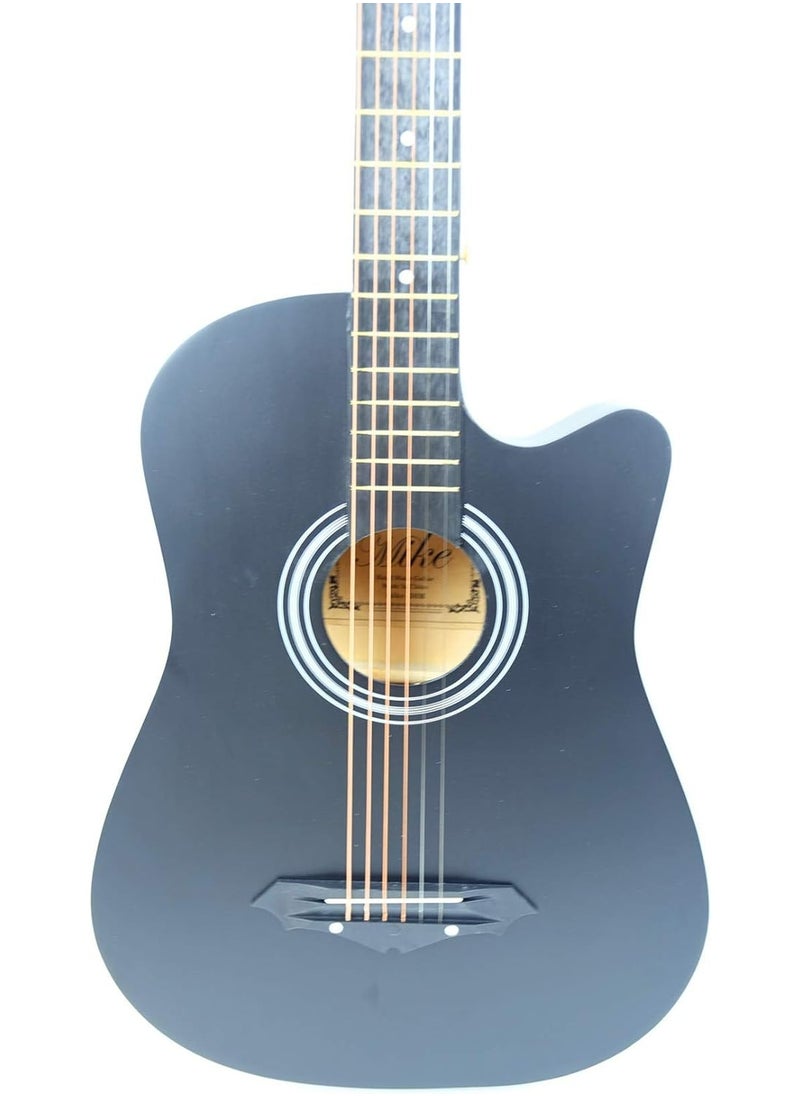 Mike Music - Mike Music 38-Inch Acoustic Guitar with Bag, Strings, Capo, Picks & Strap -Black Matte - Image 1