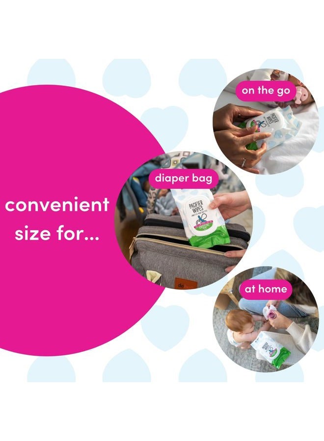 dapple Pacifier Wipes, for Baby and Toddlers, Diaper Bag Essentials, Fragrance Free 40 Ct, Pack of 3 - Image 3