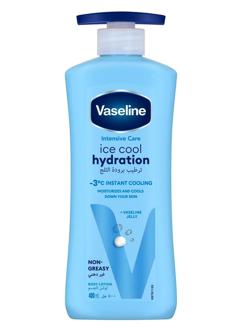 Vaseline لوشن العناية المركزة للجسم، ترطيب آيس كول، يرطب ويبرد بشرتك بمقدار -3 درجة مئوية 400مل - Image 1