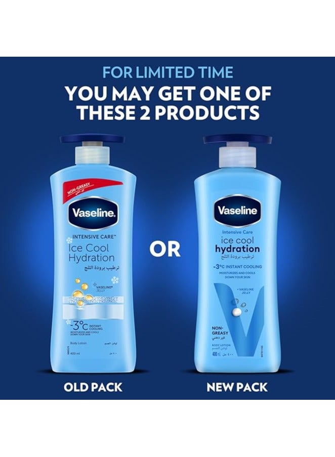 Vaseline لوشن العناية المركزة للجسم، ترطيب آيس كول، يرطب ويبرد بشرتك بمقدار -3 درجة مئوية 400مل - Image 3