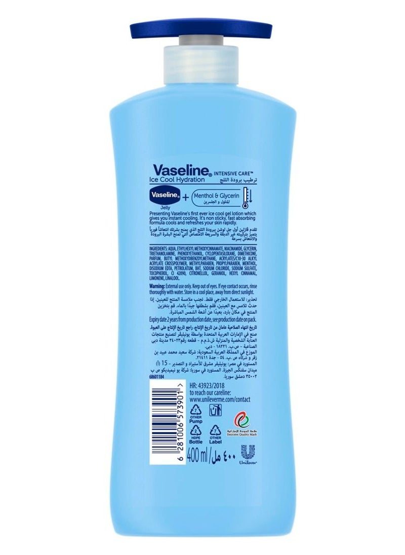 Vaseline لوشن العناية المركزة للجسم، ترطيب آيس كول، يرطب ويبرد بشرتك بمقدار -3 درجة مئوية 400مل  - Image 4