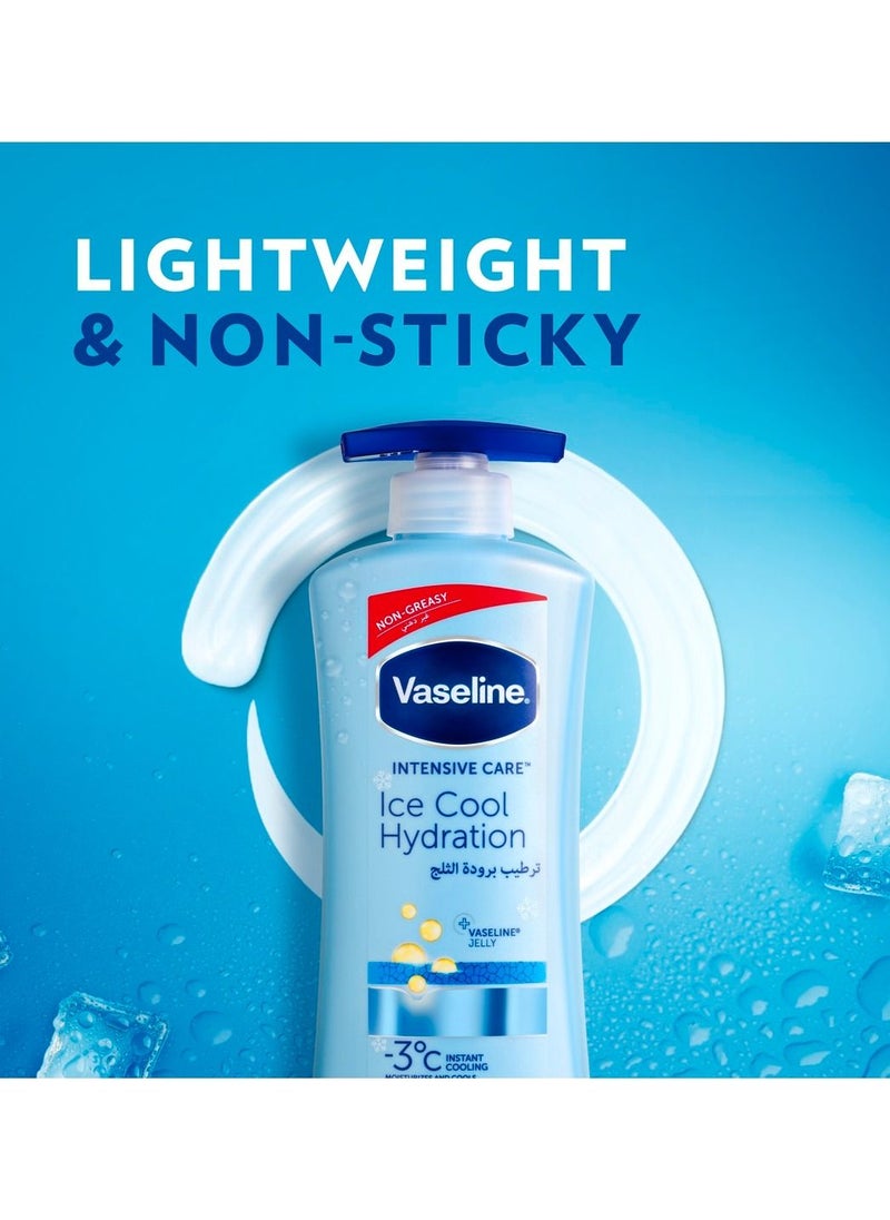 Vaseline لوشن العناية المركزة للجسم، ترطيب آيس كول، يرطب ويبرد بشرتك بمقدار -3 درجة مئوية 400مل  - Image 2