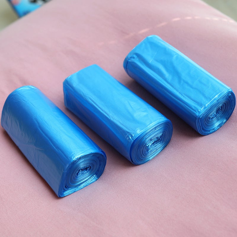 Suno kitchen garbage bag thickened portable vest type extra thick roll plastic bag medium flat black 50*60 Blue