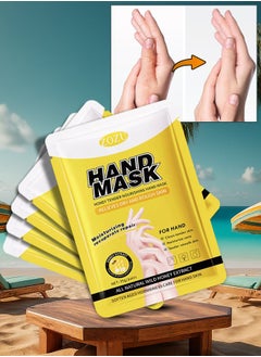 Zozu 5 Pairs Hand Mask Honey Tender Nourishing Hand Mask Sheet Relieves Dry Rough Skin Moisturizing Repairing Hydrating Tender Smooth Skin with Wild Honey Extract Skincare Hand Mask Sheet for Women and Men  - Image 1