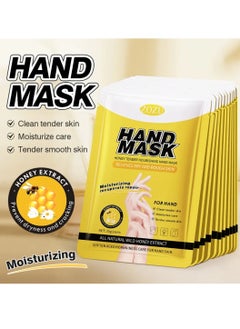 Zozu 5 Pairs Hand Mask Honey Tender Nourishing Hand Mask Sheet Relieves Dry Rough Skin Moisturizing Repairing Hydrating Tender Smooth Skin with Wild Honey Extract Skincare Hand Mask Sheet for Women and Men  - Image 4