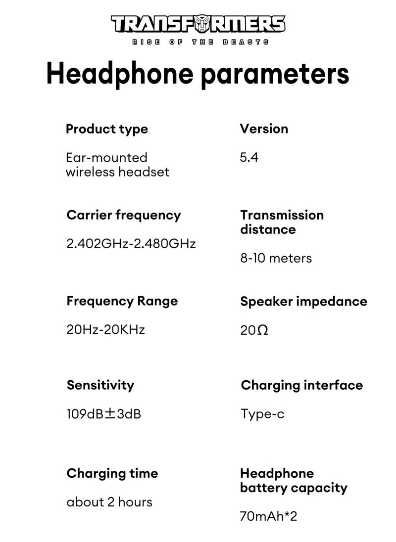 TRANSFORMERS - Transformers TF-T21 true wireless Bluetooth headset HIFI sound quality large capacity battery Bluetooth 5.4 with microphone - Image 1
