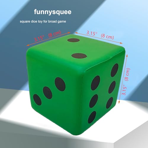 funnysquee 315 Inches Foam Dice Toy A FunFilled Kawaii Dices Educational Toy for Kid Board Game and Learning Sessions Fortunate Green - Image 5