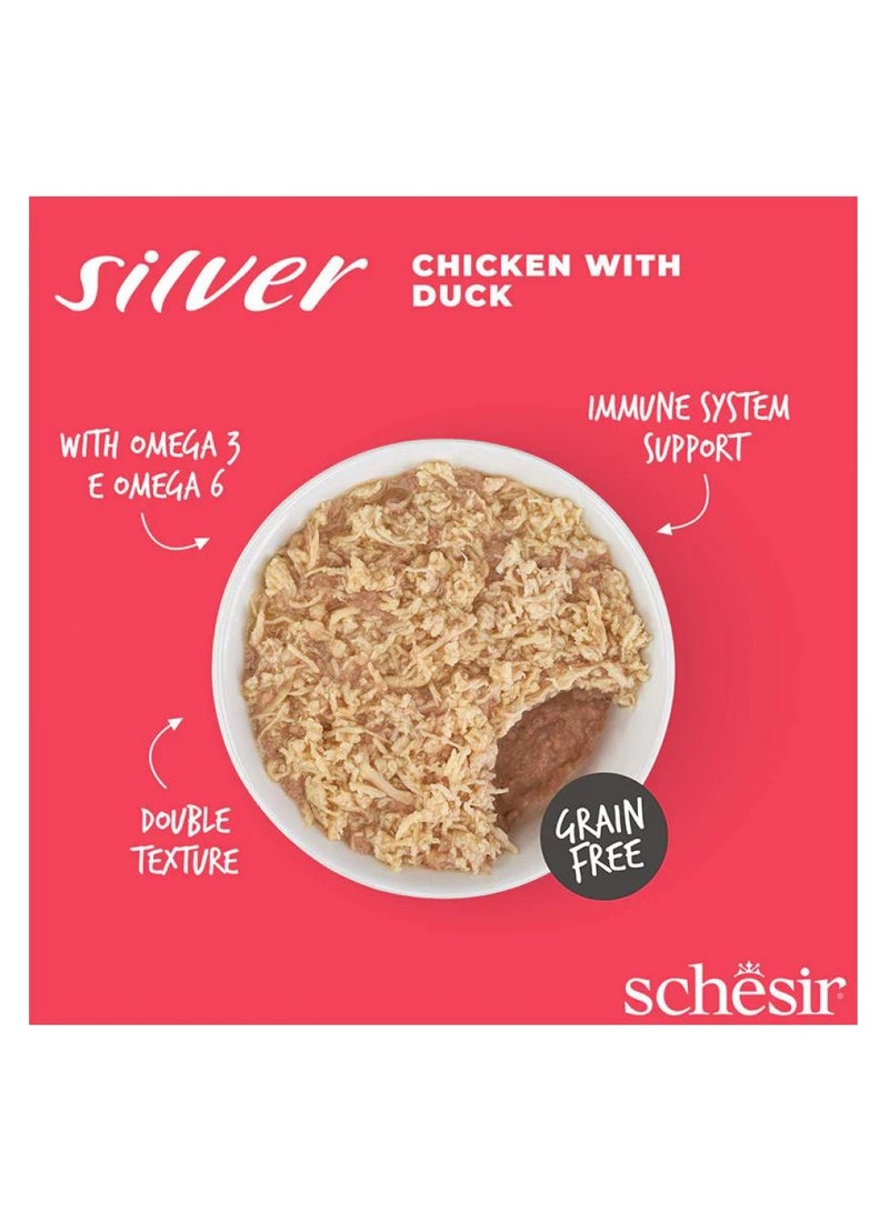Schesir Silver Mousse & Fillets Senior Cat Wholefood - Chicken With Duck 70g - Image 5