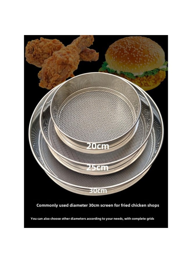 Fried Chicken Wrapping Powder Sieve Screen Round Plug Mesh Stainless Steel Flour Sieve Screen Sieve Surface-Specifications:[small] 10cm-Color:30 Mesh Jade Rice Flour Multigrain Flour Pepper - Image 3