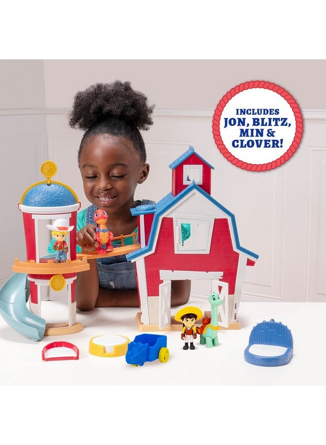 Dino Ranch Dino Ranch Clubhouse,Large 12-Inch Playset with Lights & Sound,Features Silo with Slide,Bridge,Extendable Room,2 Dino Ranchers,2 Dinos - Toys for Kids - Amazon Exclusive - Image 5