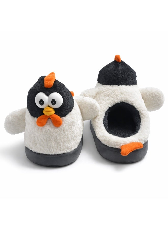 Women’s Winter Fur Slippers – Cute 3D chicken Design – Non-Slip Sole – Size 40-41