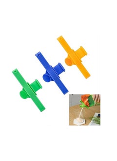 COOLBABY 3Pcs Food Sealing Clip Seal Pour Snack Storage Bag Clip With A Cap Type Discharge Nozzle Food Milk Powder Preservation Sealer Kitchen