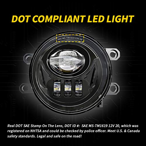 Z-OFFROAD New LED Fog Lights Driving Lamps Assembly Replacement for 2016-2022 Tacoma 2009-2013 Camry Corolla 2014-2022 4Runner 2014-2019 Tundra Truck, Driver and Passenger Side- Black - Image 2