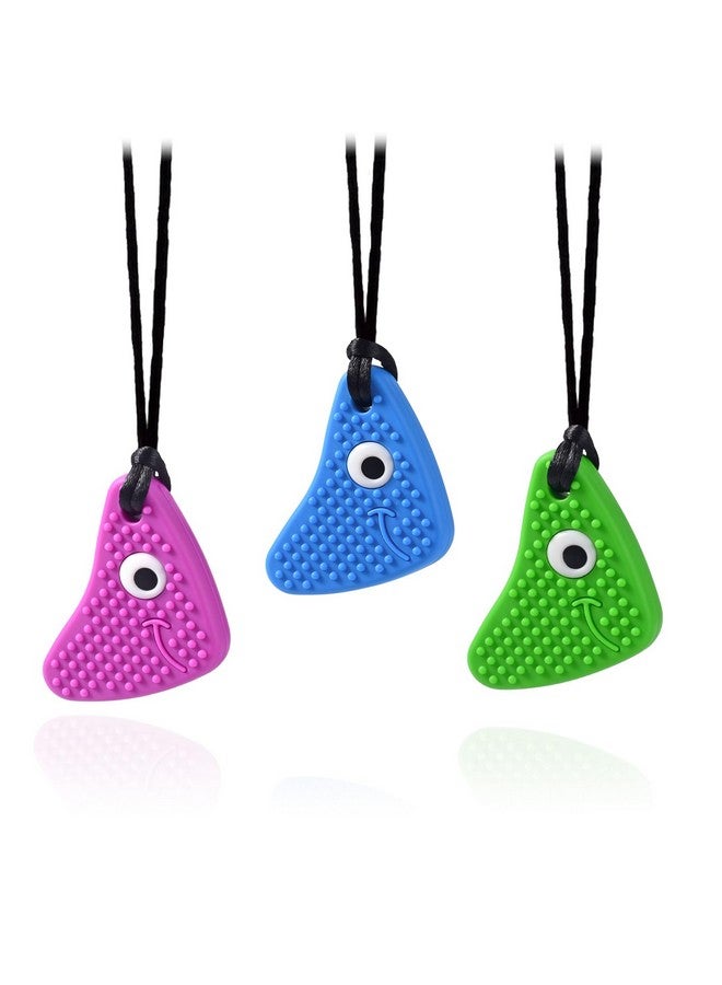 seeway Chew Necklaces for Sensory Kids, Seeway Chewy Necklace Sensory Motor Aids, 3 Pack Silicone Sensory Chew Toys, Different Textures Chewelry, Improve Concentration【Blue, Green, Purple】 - Image 1