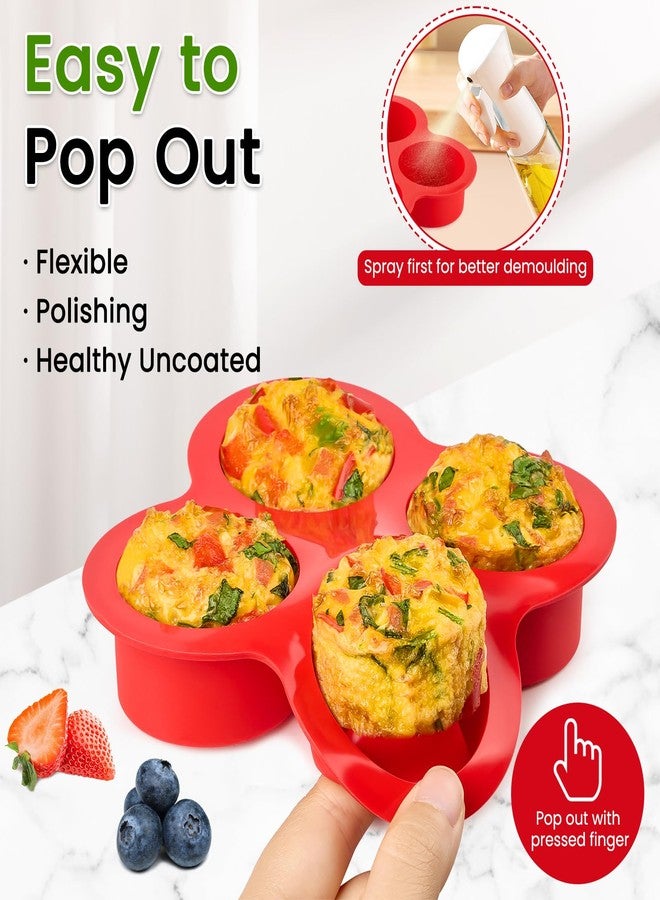 JOERSH 2-PK Air Fryer Egg Mold, 4 Cups Silicone Air Fryer Baking Pan Non-Stick for Egg Bites, Cupcake, Muffin, Tart, Frittata, Quiche - Image 4