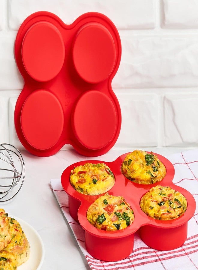 JOERSH 2-PK Air Fryer Egg Mold, 4 Cups Silicone Air Fryer Baking Pan Non-Stick for Egg Bites, Cupcake, Muffin, Tart, Frittata, Quiche - Image 5