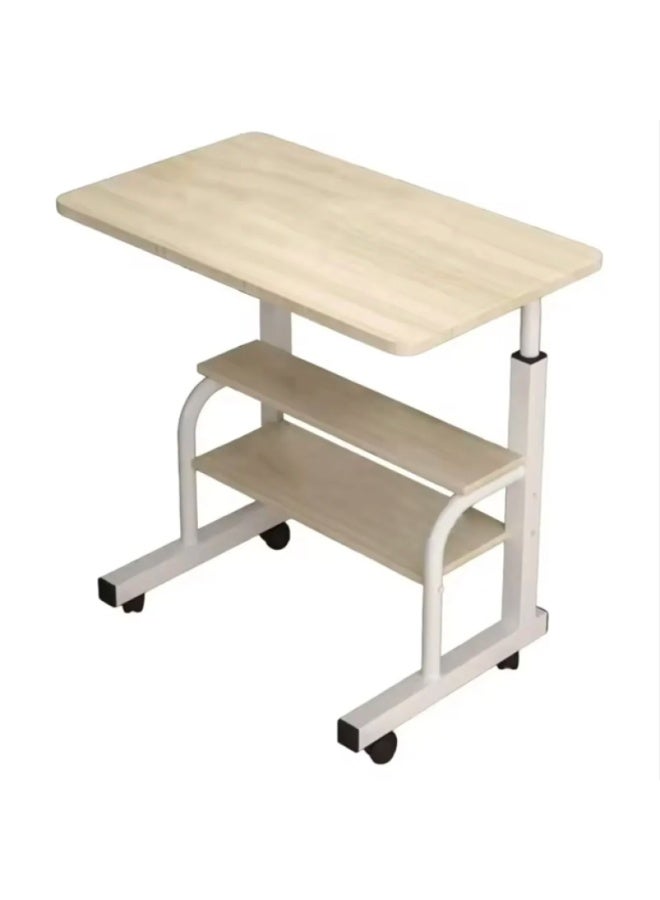 شي ون طاولة لابتوب قابلة للتعديل من SHEE ONE بلون بيج أنيق | طاولة متحركة للعمل والدراسة بارتفاع قابل للتعديل من 60 إلى 85 سم | طاولة طعام على السرير وطاولة بجانب السرير و الكنب مع رف تخزين إضافي | مناسبة للمساحات الصغيرة – الأبعاد: 40×60 سم - Image 3