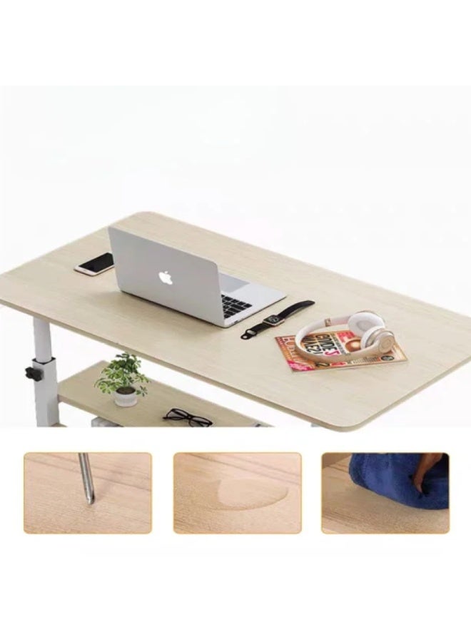 شي ون طاولة لابتوب قابلة للتعديل من SHEE ONE بلون بيج أنيق | طاولة متحركة للعمل والدراسة بارتفاع قابل للتعديل من 60 إلى 85 سم | طاولة طعام على السرير وطاولة بجانب السرير و الكنب مع رف تخزين إضافي | مناسبة للمساحات الصغيرة – الأبعاد: 40×60 سم - Image 4
