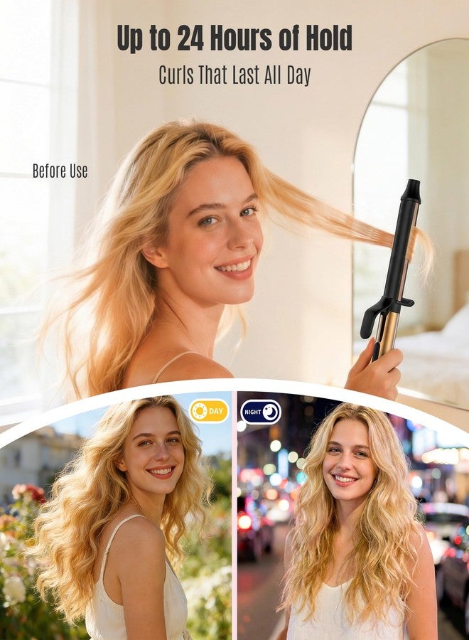 Mescomb 1.25 inch Long Barrel Curling Iron 1 1/4 inch with 8 Heat Settings, 10-Minute Curls, Ceramic Curling Iron, 30s Fast-Heating, Beach Waver/Volumized/, 110-240V for Travel, 60 Mins Auto Off - Image 5