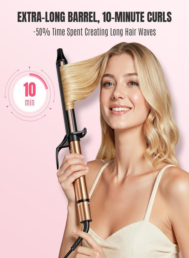 Mescomb 1.25 inch Long Barrel Curling Iron 1 1/4 inch with 8 Heat Settings, 10-Minute Curls, Ceramic Curling Iron, 30s Fast-Heating, Beach Waver/Volumized/, 110-240V for Travel, 60 Mins Auto Off - Image 3