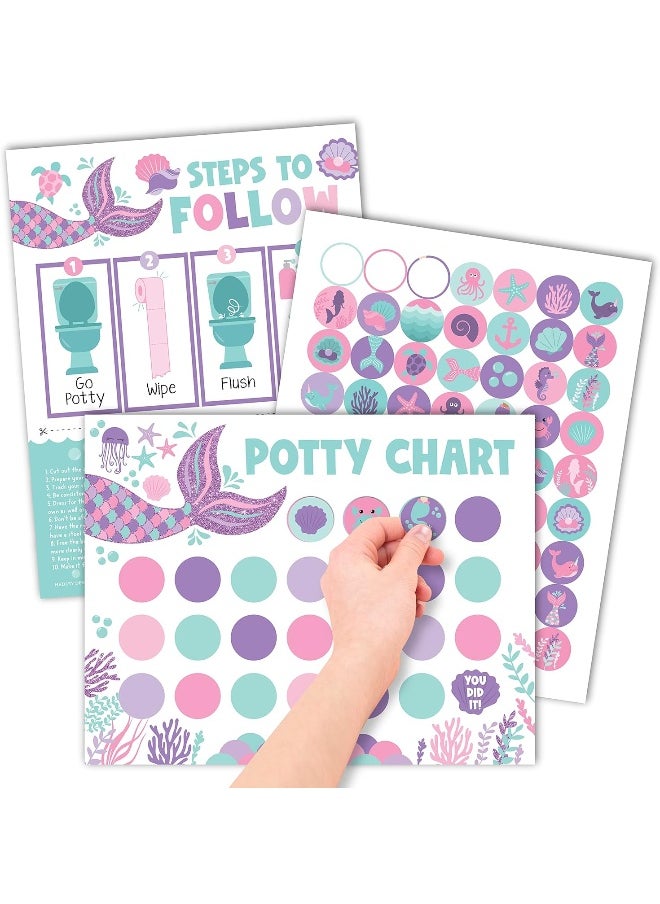 Hadley Designs Mermaid Potty Training Chart For Toddler Girls  - Image 1