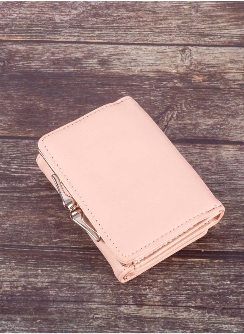 The Black Pearl Accessories - Leather Flip Wallet & Card Holder with 9 Pockets and External Pocket Plush Pink - Rabbit - Image 1
