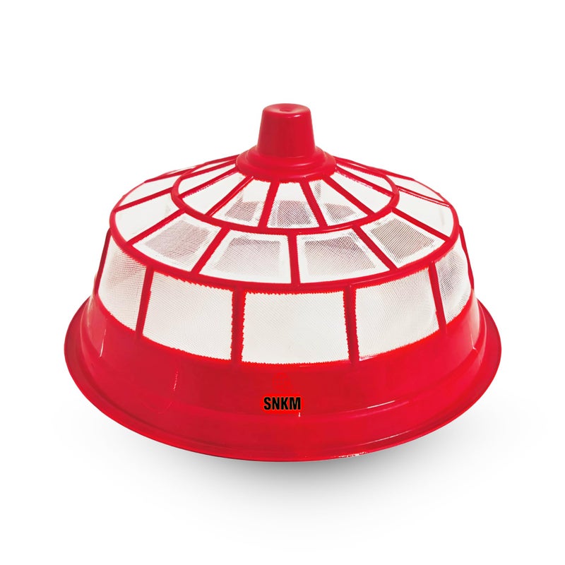 SNKM SNKM Food Cover Net Plastic Dome Big Size Round Net Kitchen Table | Flies Mosquitoes Insect Proof Dining Tables Covers | Fruits, Vegetable, Rice Cover (Large, 30cm/12 Inch Multicolor, Pack of 1)  - Image 1