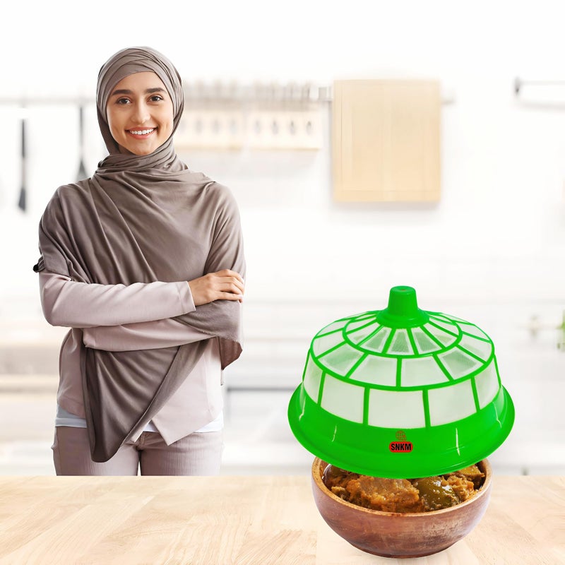 SNKM SNKM Food Cover Net Plastic Dome Big Size Round Net Kitchen Table | Flies Mosquitoes Insect Proof Dining Tables Covers | Fruits, Vegetable, Rice Cover (Large, 30cm/12 Inch Multicolor, Pack of 1)  - Image 2
