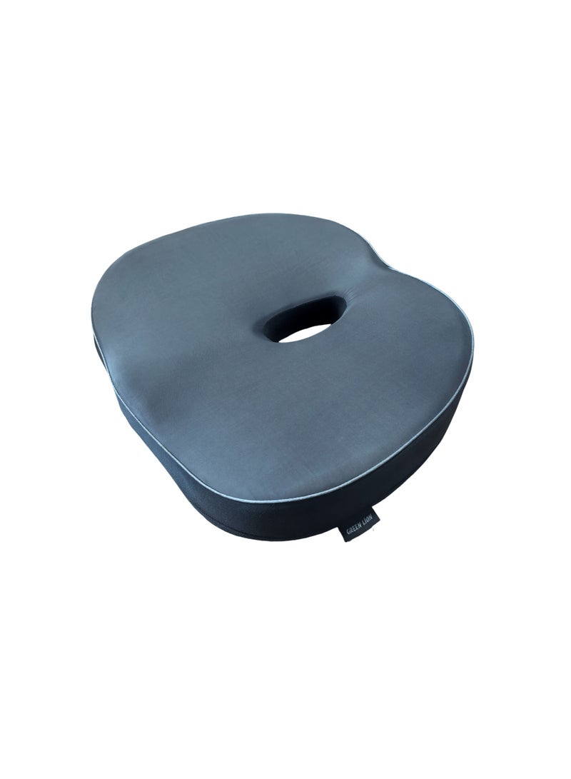 GREEN LION Cloud Plus Seat Cushion with Memory Foam / Ergonomic U-Shaped Design / All-Day Comfort / Pressure Relief & Leg Support - Grey - Image 1