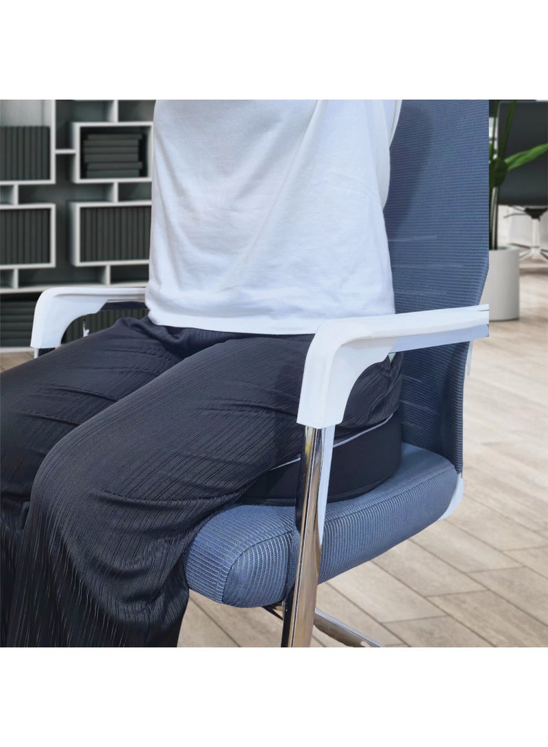 GREEN LION Cloud Plus Seat Cushion with Memory Foam / Ergonomic U-Shaped Design / All-Day Comfort / Pressure Relief & Leg Support - Grey - Image 4