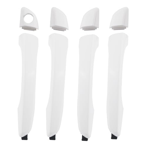 HONFQP Exterior Outside Door Handle Front Rear Left Driver Right Passenger Outside Door Handle Side with Cover for Hyundai Elantra 2017 2018 2019 2020 Replace 82651F0010 82652F0020 White 4PCS - Image 1