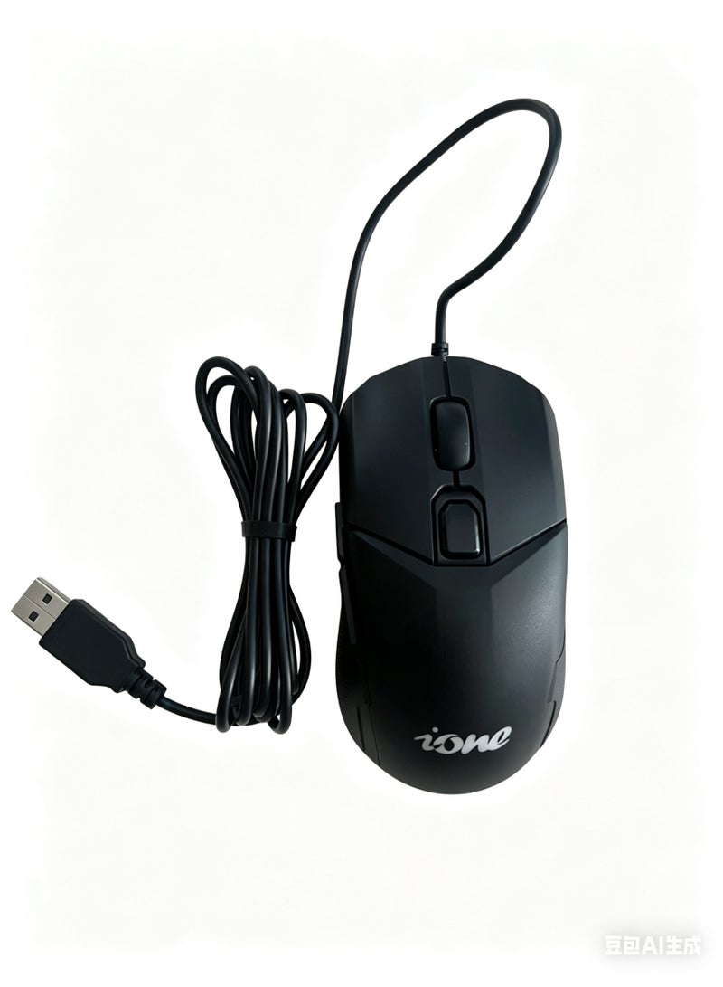 ione LYNX-W135 RGB Gaming Mouse | 6400 DPI Adjustable Wired Mouse with 6 Programmable Buttons, 7 Color LED, Ergonomic Design for PC/Laptop Gamers - Image 2