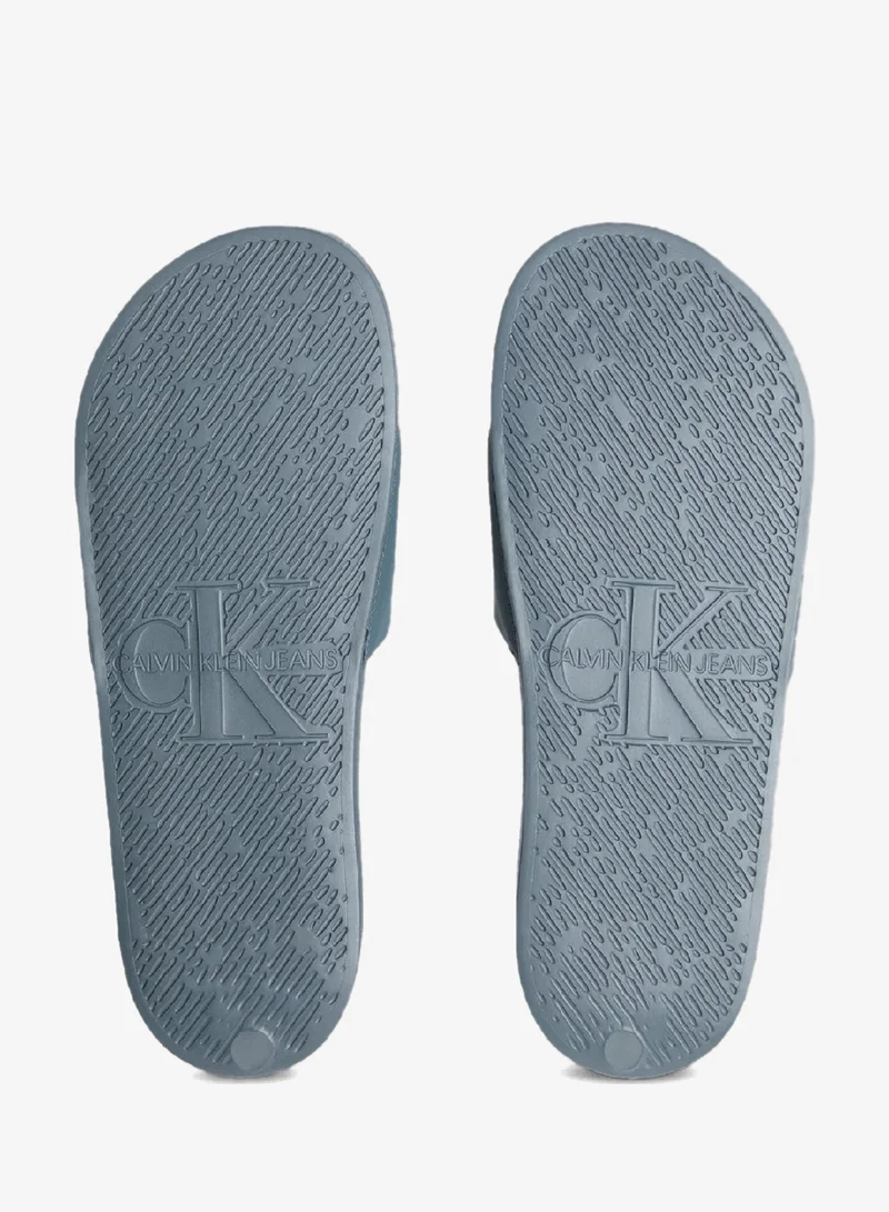 Calvin Klein Jeans Seaside Aqua/White Logo Sliders for Men | Best Price UAE