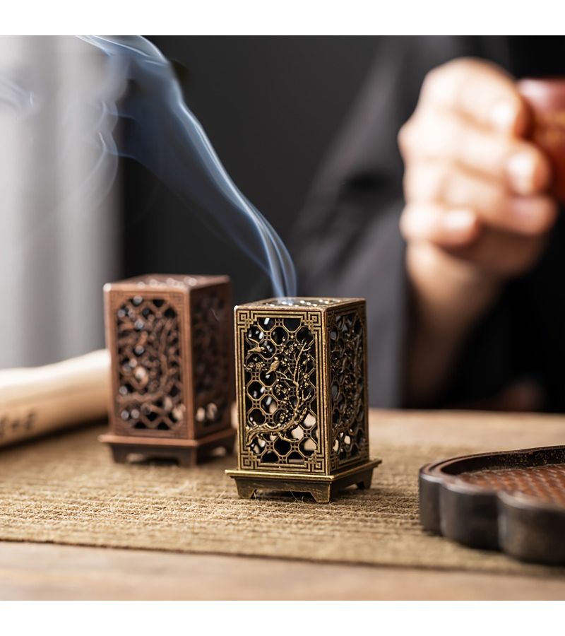 Set Of 2 Incense Holders With Auspicious Clouds Design For Traditional Chinese Tea Ceremonies Vertical And Plate Styles For Home Atmosphere Decor - Image 5