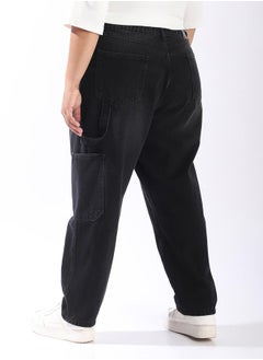 HIGH STAR Women Relaxed Mom Fit Carpentar Cargo High-Rise Jeans  - Image 5