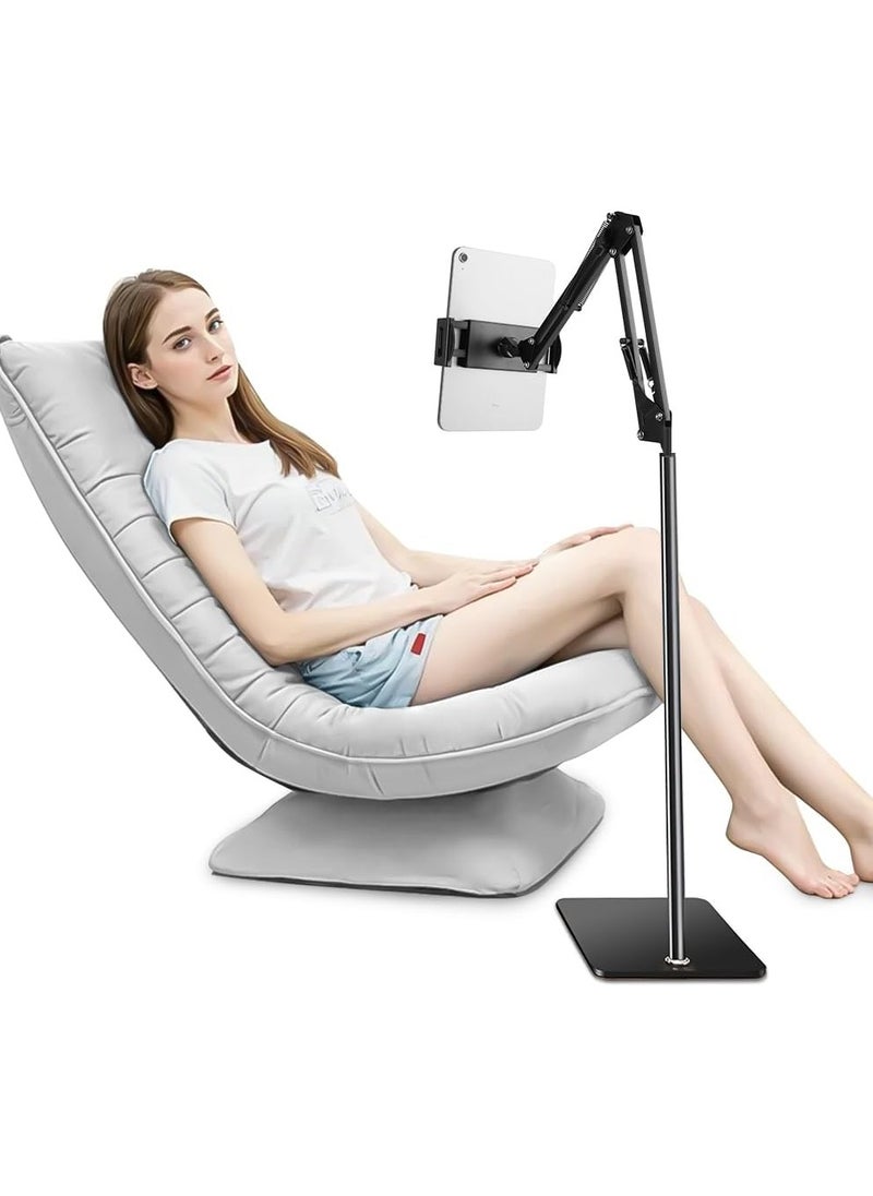 NNEWVANTE Tablet Floor Stand, 360° Flexible Rotation Tablet Stand with Heavy Duty Base, Adjustable Tablet Mount, iPad Stand for Bed, Holder for/Switch/Phone or Other Electronic Devices  - Image 1